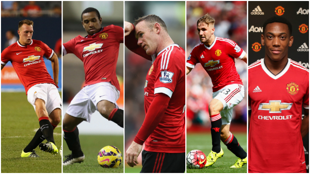 Phil Jones, Anderson, Wayne Rooney, Luke Shaw, Anthony Martial